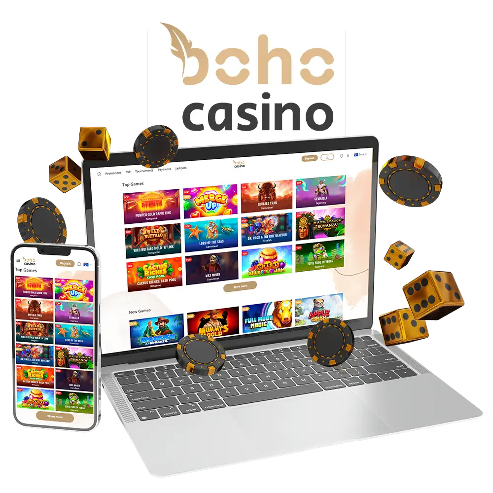 Place your bets on table and card games at BOHO Casino.