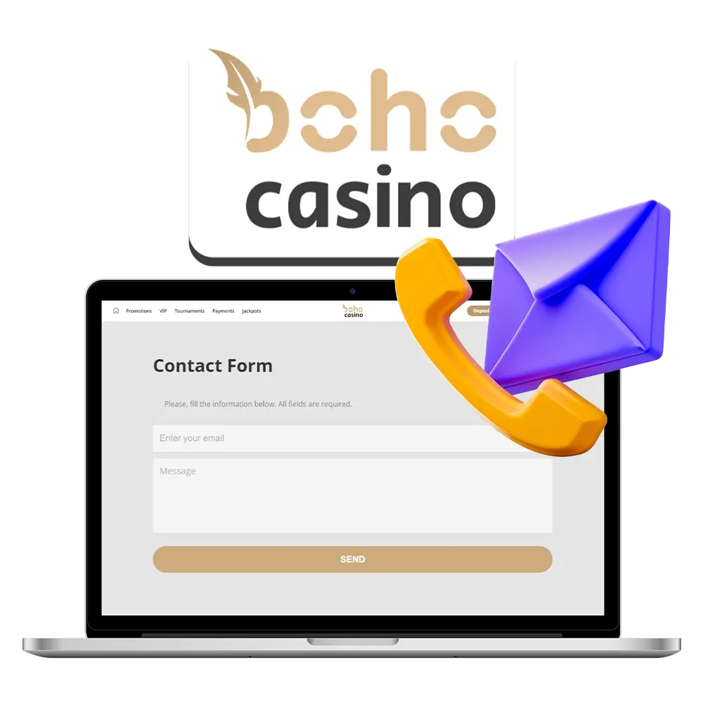 There are a variety of options for contacting BOHO Casino's support team.