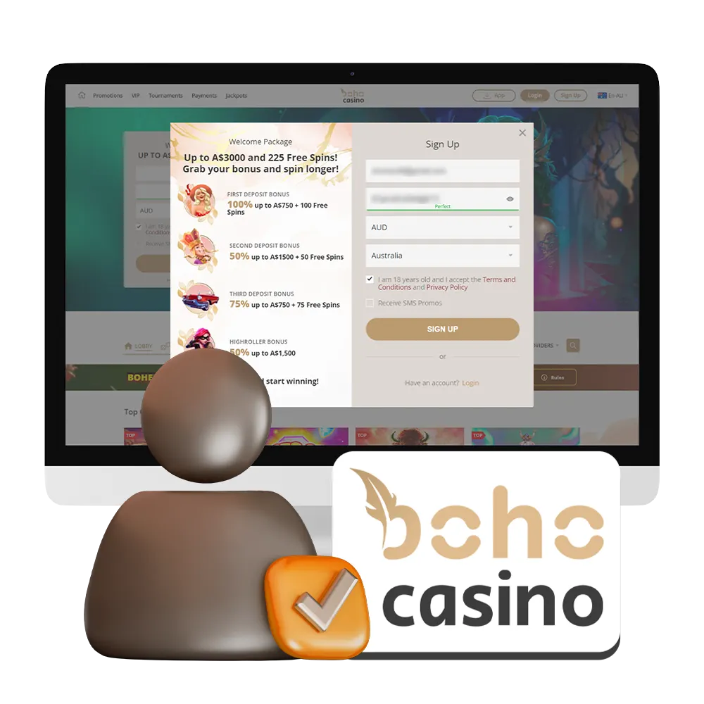 Register on the Boho Casino platform to experience the world of online casino betting and gaming.