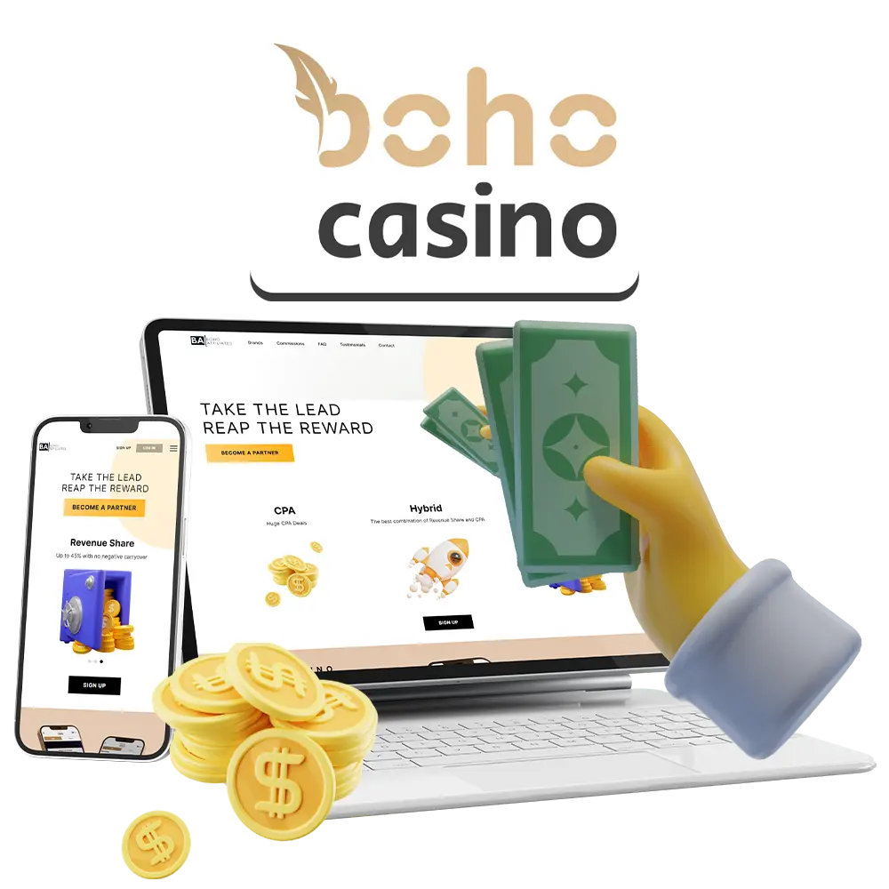 Earn more money with the Boho Casino affiliate program.