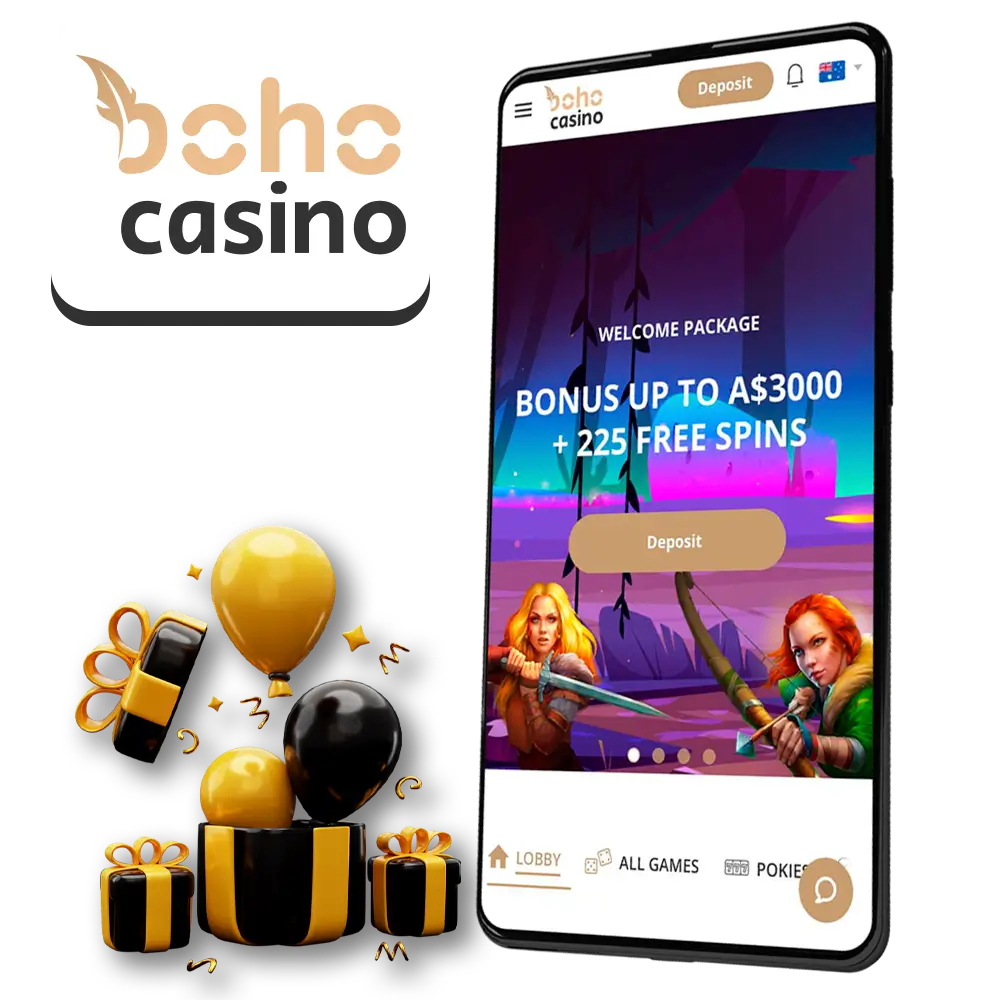 Use the mobile app to play games at Boho Casino.